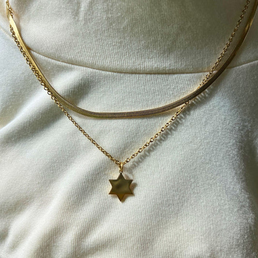 Jewish Star Layered Necklace