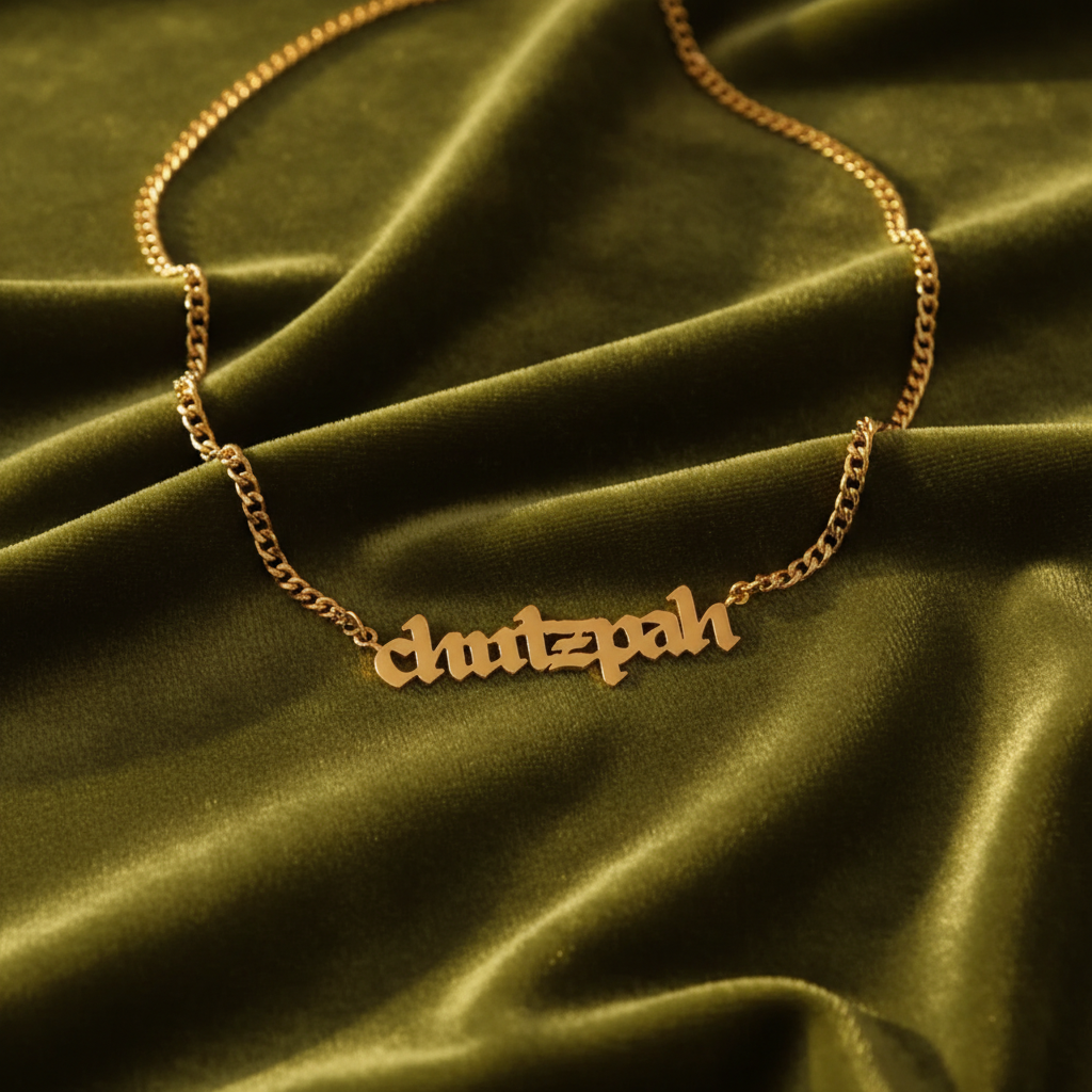 Chutzpah Blackletter Necklace